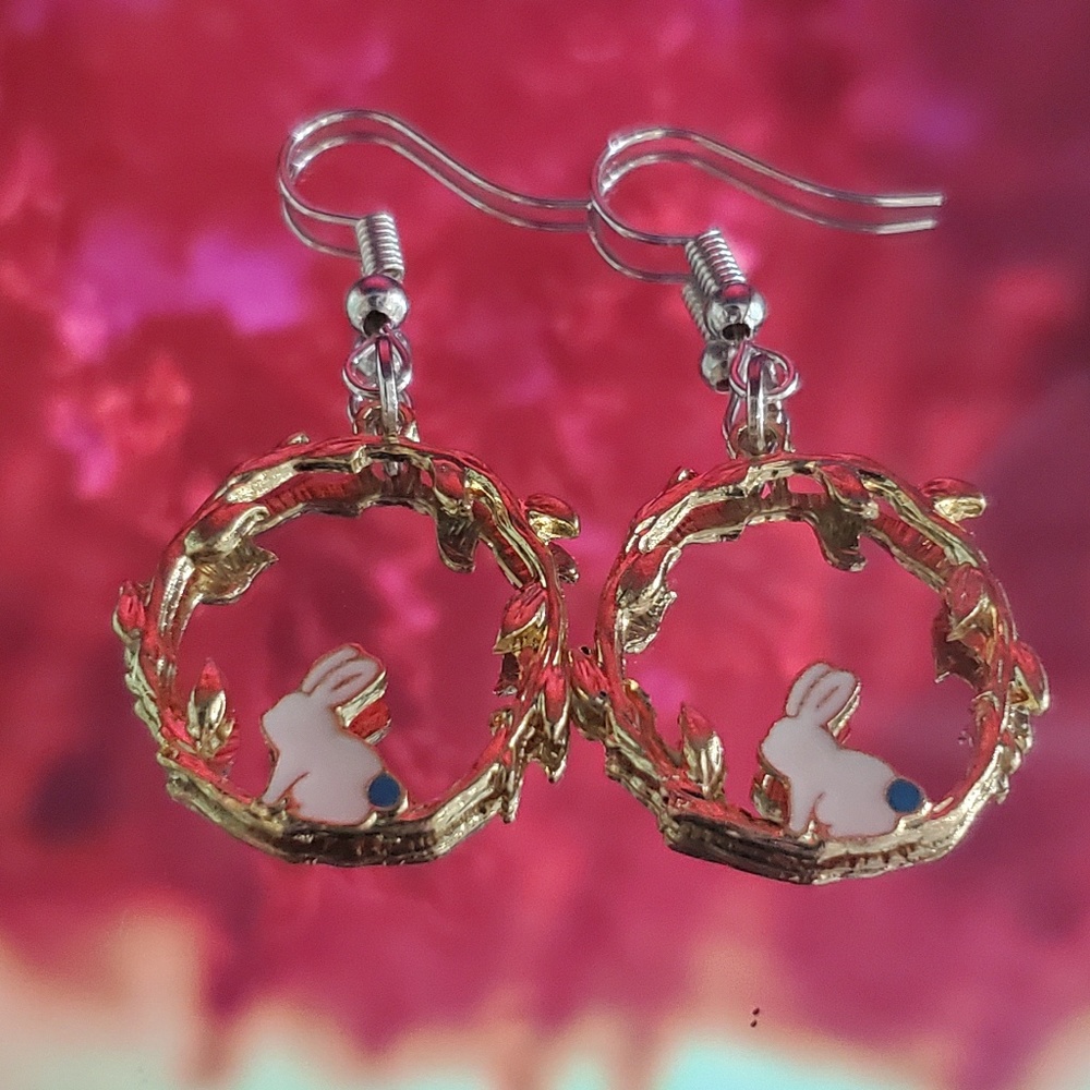 Golden Rabbit Earrings
